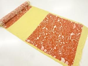 アンティーク　上代紬型染花模様名古屋帯地反物